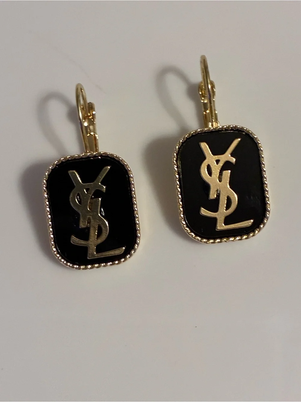 Vintage Black and Gold Drop Earrings
